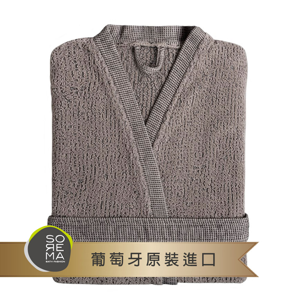 【Sorema 舒蕾馬】奢華品味設計浴袍 SHELTER-棕霧灰/白霧灰 復古斑駁質感